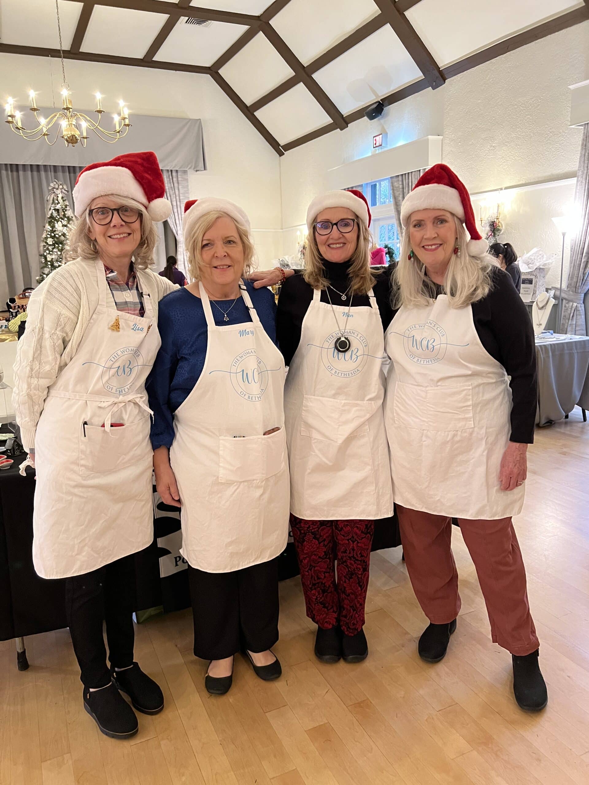women in santa hats