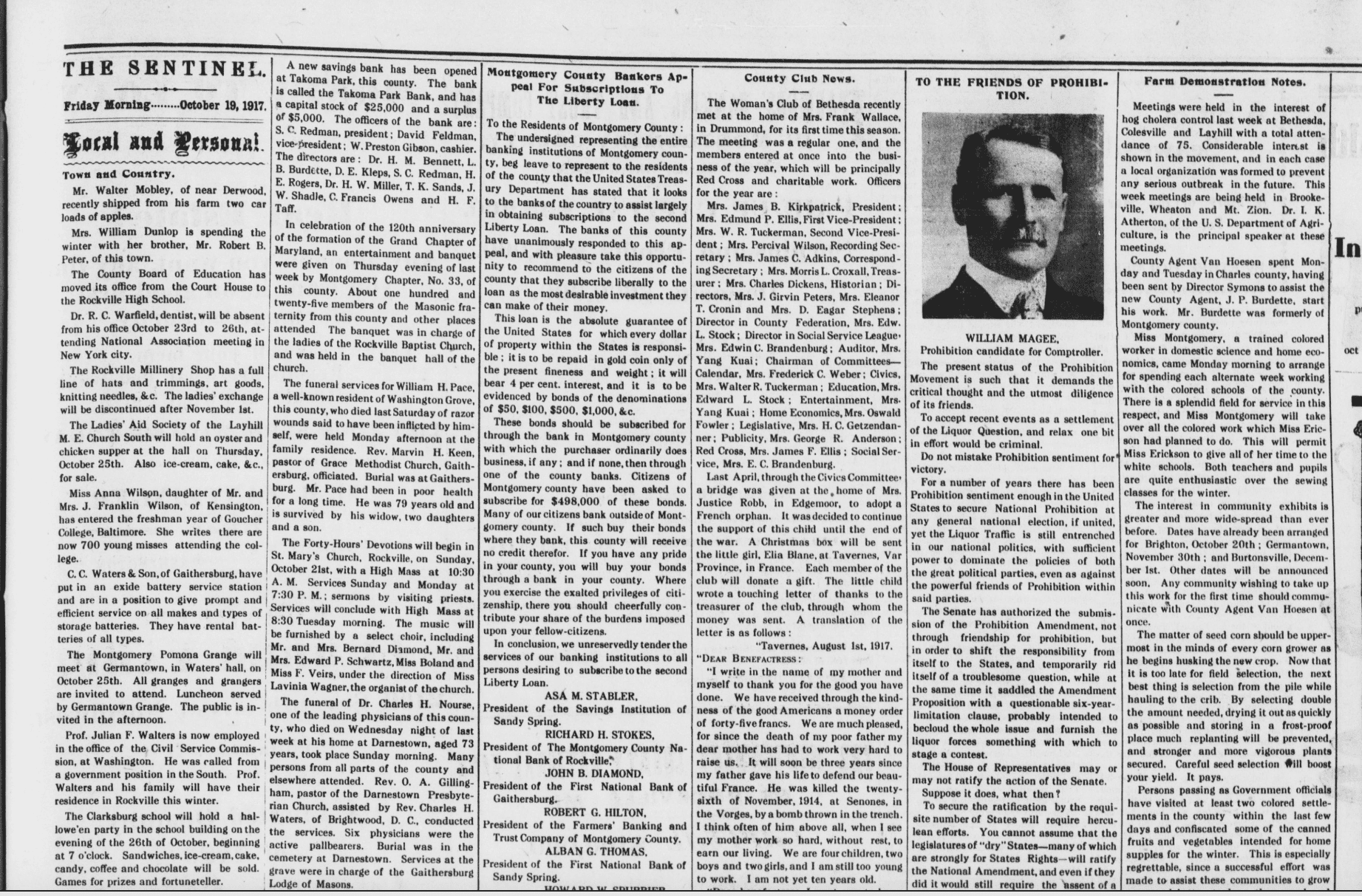 Article about WCB's meeting from 1917